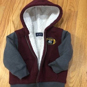 Toddler Boys Sherpa lined hooded sweatshirt